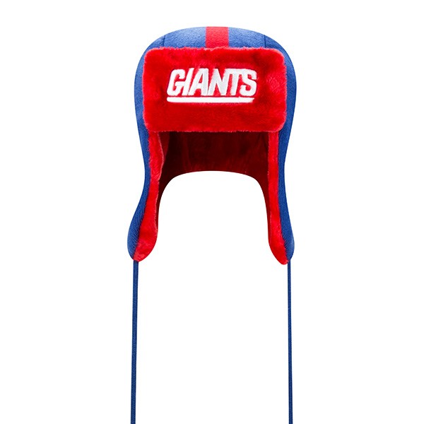 New York Giants New Era NFL Helmet Head Trapper Knit Hat - Red/ Royal