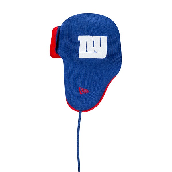 New York Giants New Era NFL Helmet Head Trapper Knit Hat - Red/ Royal