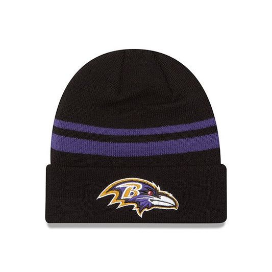 Baltimore Ravens New Era STRIPED Cuffed Knit NFL Hat