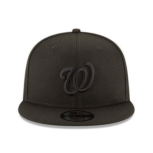 Washington Nationals Basic Snapback 9Fifty New Era MLB Adjustable Hat - Black/Black