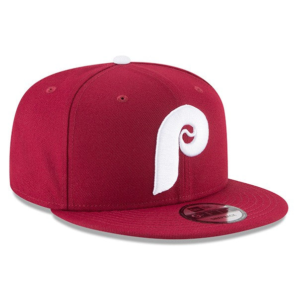 Philadelphia Phillies Basic Snapback 9Fifty New Era MLB Adjustable Hat - Maroon/White