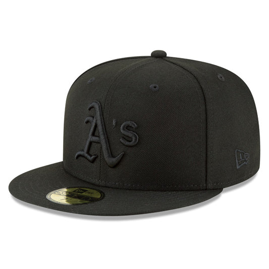 Oakland Athletics New Era MLB CLASSICS 59Fifty Fitted Hat - Black/Black