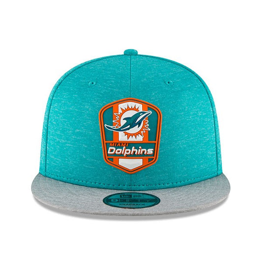 Miami Dolphins New Era 2018 NFL Sideline Road Official 9Fifty Snapback Hat