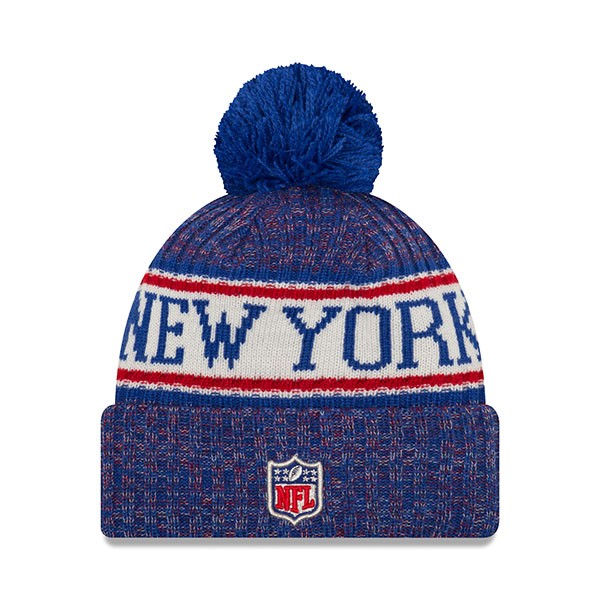 New York Giants New Era 2018 NFL On-Field SPORT KNIT Cuffed Pom Hat