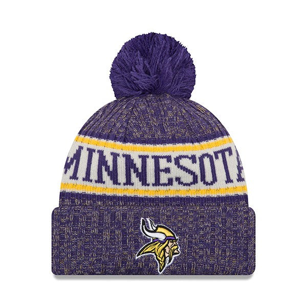 Minnesota Vikings New Era 2018 NFL On-Field SPORT KNIT Cuffed Pom Hat