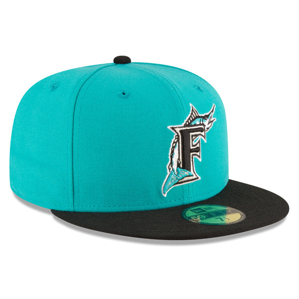 Florida Marlins New Era 1997 WORLD SERIES Side Patch 59FIFTY Fitted MLB Hat – Teal/Black/Gray Bottom