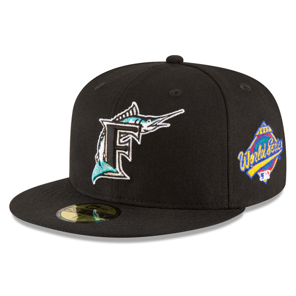 Florida Marlins New Era 1997 WORLD SERIES Side Patch 59FIFTY Fitted MLB Hat Black/Gray Bottom