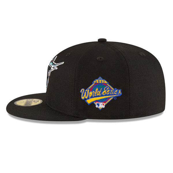 Florida Marlins New Era 1997 WORLD SERIES Side Patch 59FIFTY Fitted MLB Hat Black/Gray Bottom