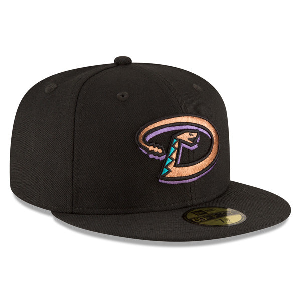 Arizona Diamondbacks New Era 2001 WORLD SERIES Side Patch 59FIFTY Fitted MLB Hat – Black/Copper/Gray Bottom