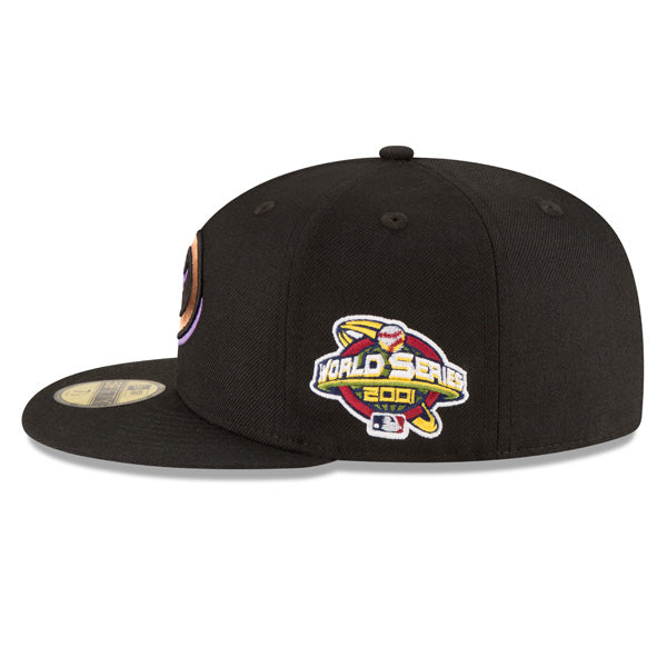 Arizona Diamondbacks New Era 2001 WORLD SERIES Side Patch 59FIFTY Fitted MLB Hat – Black/Copper/Gray Bottom