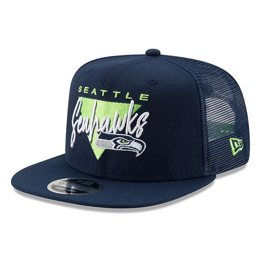 Seattle Seahawks New Era Retro Fresh Front Trucker Mesh 9FIFTY Snapback Adjustable Hat