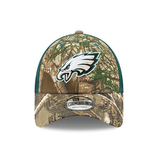 Philadelphia Eagles New Era Trucker Mesh 9FORTY Snapback Hat - Realtree Camo