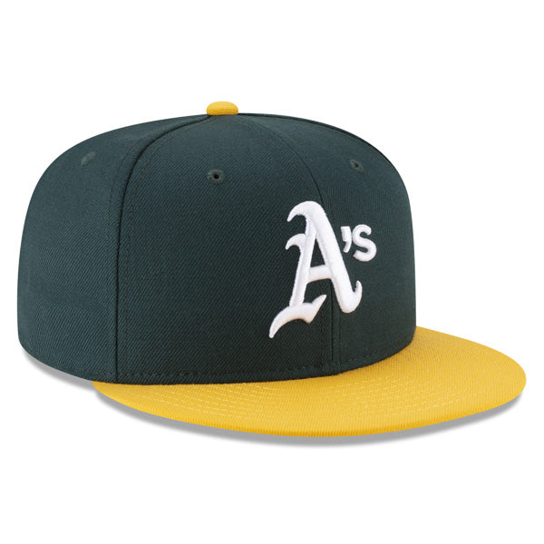 Oakland Athletics 1989 World Series EXCLUSIVE New Era 59FIFTY Fitted MLB Hat – Green/Yellow/Gray Bottom