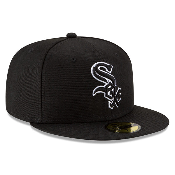 Chicago White Sox New Era OUTLINE 59Fifty Fitted MLB Hat - Black/White