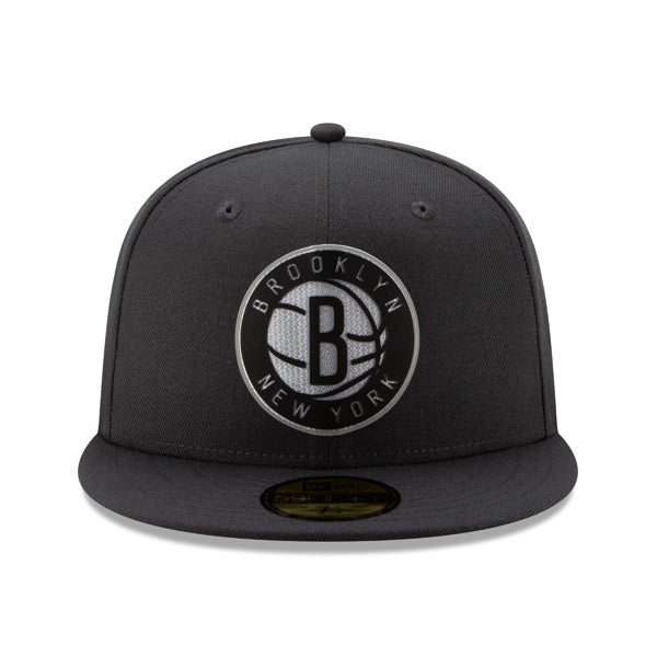 Brooklyn Nets New Era Back Half Fitted 59Fifty NBA Hat - Graphite