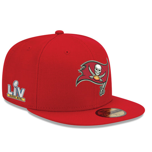 Tampa Bay Buccaneers New Era Super Bowl LV Bound Side Patch 59FIFTY Fitted Hat - Red