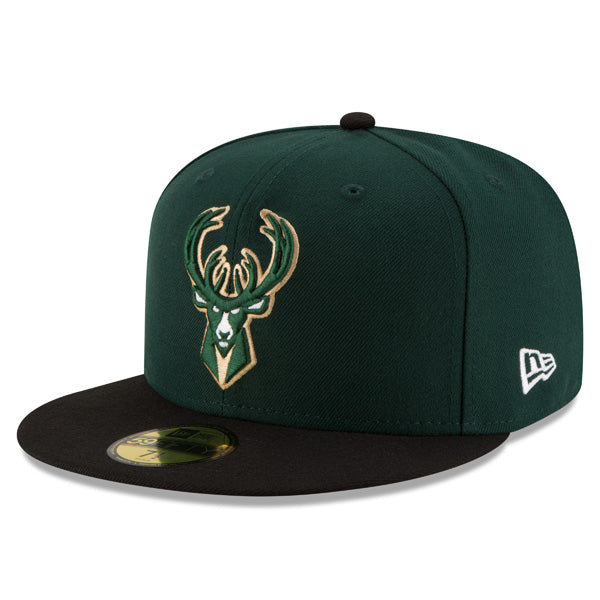 Milwaukee Bucks New Era 2021 NBA Finals Champions Sidepatch Two-Tone 59FIFTY Fitted Hat - Green/Black