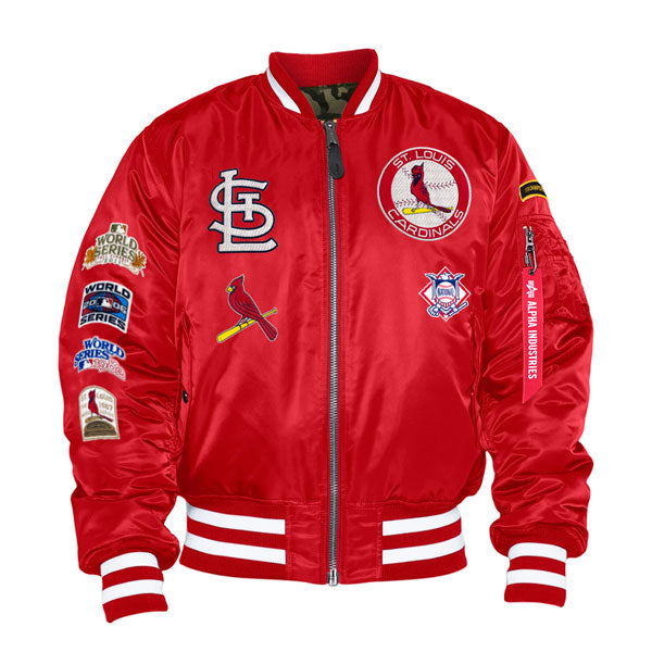 St.Louis Cardinals Alpha Industries X New Era MA-1 Bomber Reversible Jacket - Reds