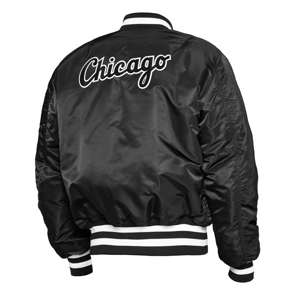 Chicago White Sox Alpha Industries X New Era MA-1 Bomber Reversible Jacket - Black