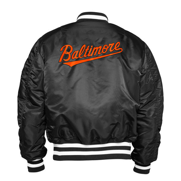 Baltimore Orioles Alpha Industries X New Era MA-1 Bomber Reversible Jacket - Black