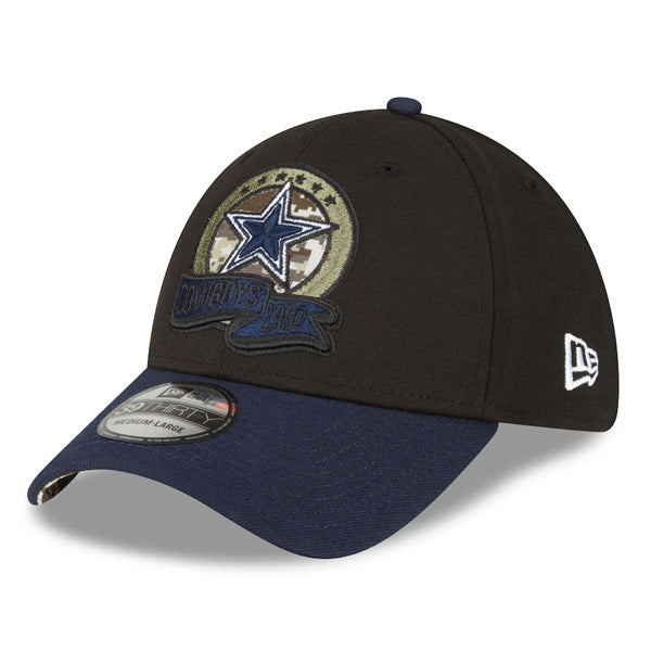 Dallas Cowboys New Era 2022 Salute To Service 39THIRTY Flex Hat - Black/Navy