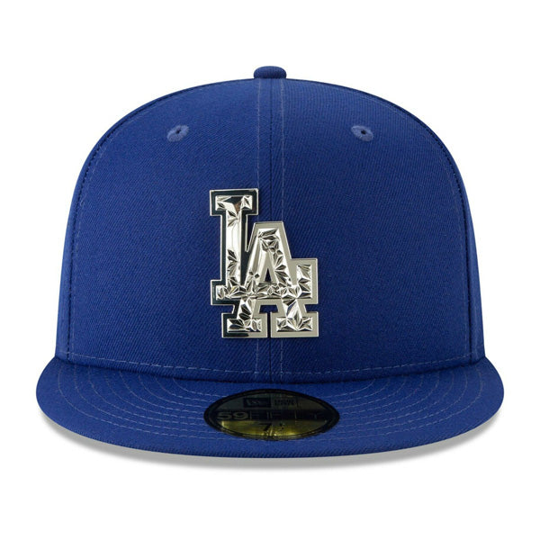 Los Angeles Dodgers New Era FRACTURED METAL 59Fifty Fitted MLB Hat - Royal/Silver
