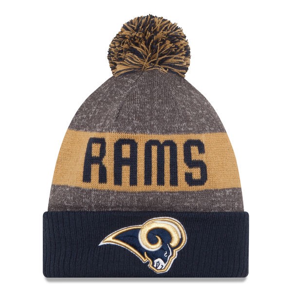 Los Angeles Rams New Era 2016 NFL On-Field SPORT KNIT Cuffed Pom Hat