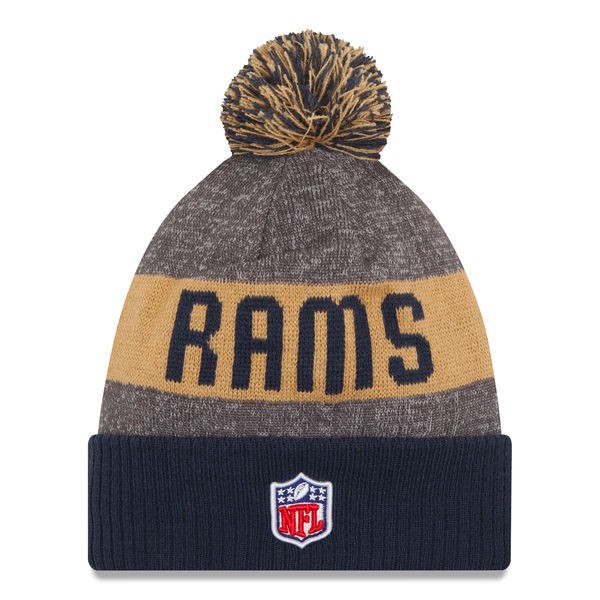 Los Angeles Rams New Era 2016 NFL On-Field SPORT KNIT Cuffed Pom Hat