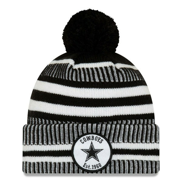 Dallas Cowboys New Era 2019 NFL Fashion Home SPORT KNIT Cuffed Pom Hat - Black