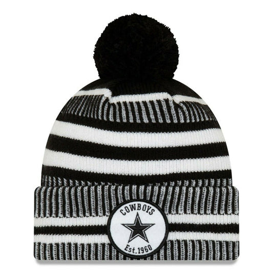 Dallas Cowboys New Era 2019 NFL Fashion Home SPORT KNIT Cuffed Pom Hat - Black