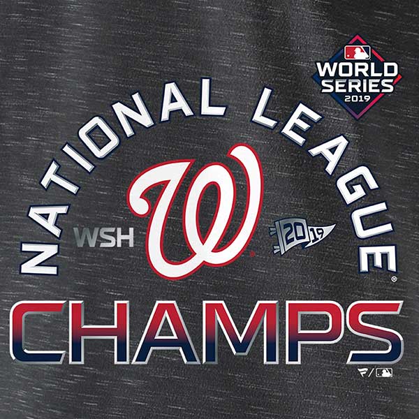 Washington Nationals Fanatics 2019 National League Champions Locker Room T-Shirt - Gray