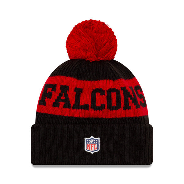 Atlanta Falcons New Era 2020 NFL Sideline Official Sport Pom Cuffed Knit Hat