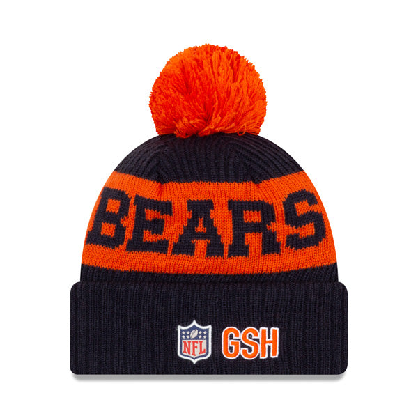 Chicago Bears New Era 2020 NFL Sideline Official Sport Pom Cuffed Knit Hat