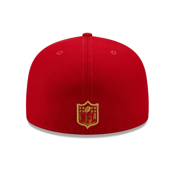 San Francisco 49ers New Era STACKED Fitted 59Fifty NFL Hat - Scarlet