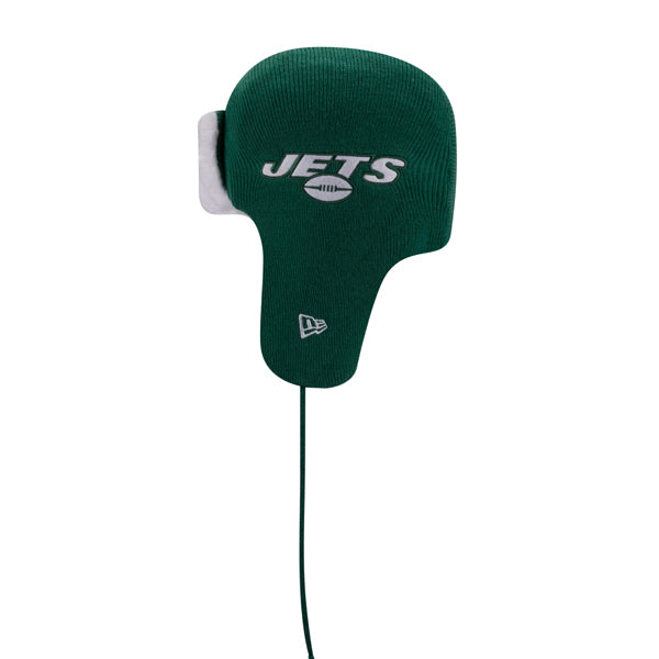 New York Jets New Era NFL Helmet Head Trapper Knit Hat - Green/White