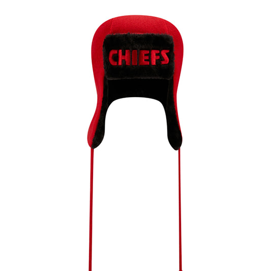 Kansas City Chiefs New Era NFL Helmet Head Trapper Knit Hat - Red/Black