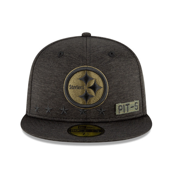 Pittsburgh Steelers NFL New Era 2020 Salute to Service 59FIFTY Fitted Hat - Heather Black