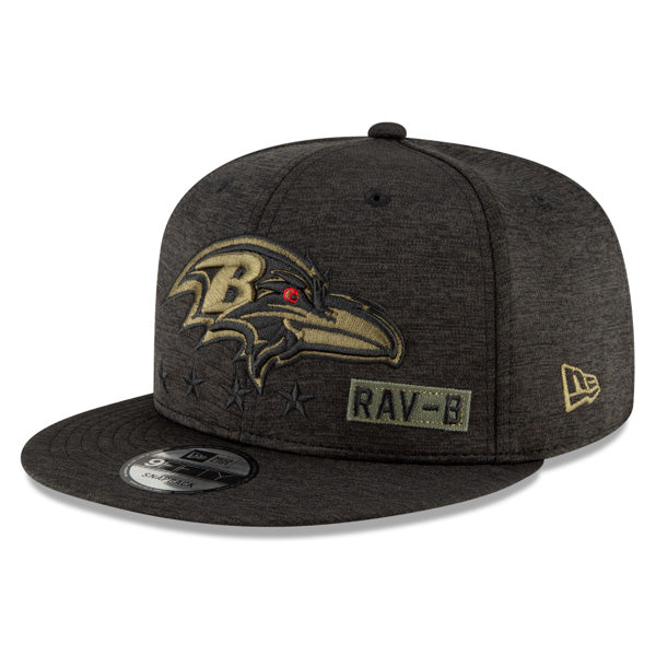 Baltimore Ravens NFL 2020 Salute to Service 9FIFTY Snapback Hat - Heather Black