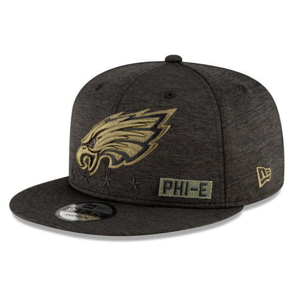 Philadelphia Eagles NFL 2020 Salute to Service 9FIFTY Snapback Hat - Heather Black