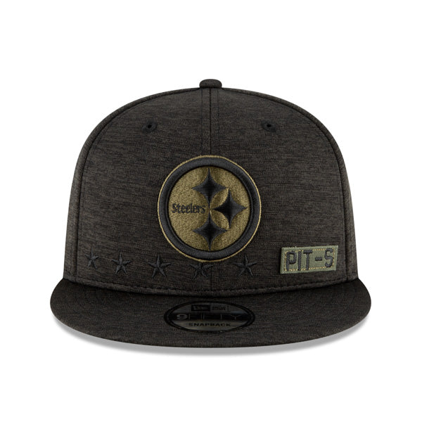Pittsburgh Steelers NFL 2020 Salute to Service 9FIFTY Snapback Hat - Heather Black