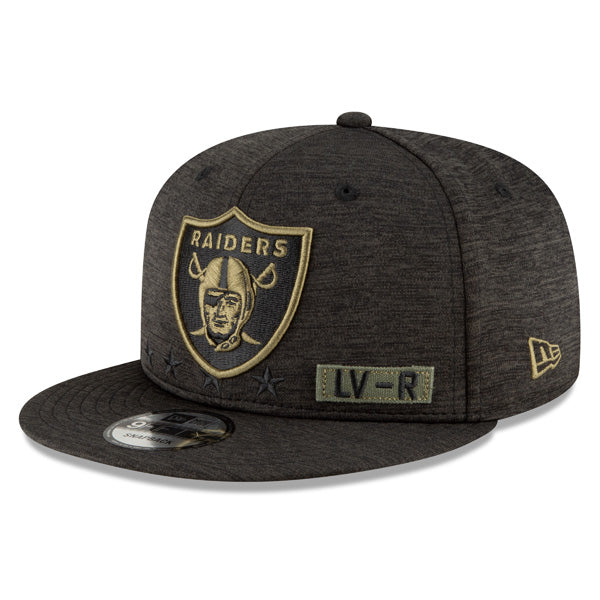 Las Vegas Raiders NFL 2020 Salute to Service 9FIFTY Snapback Hat - Heather Black