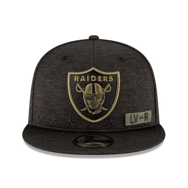 Las Vegas Raiders NFL 2020 Salute to Service 9FIFTY Snapback Hat - Heather Black