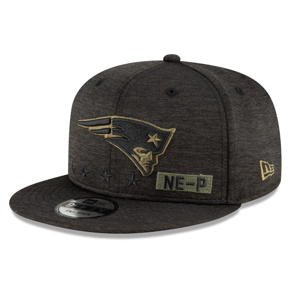 New England Patriots NFL 2020 Salute to Service 9FIFTY Snapback Hat - Heather Black
