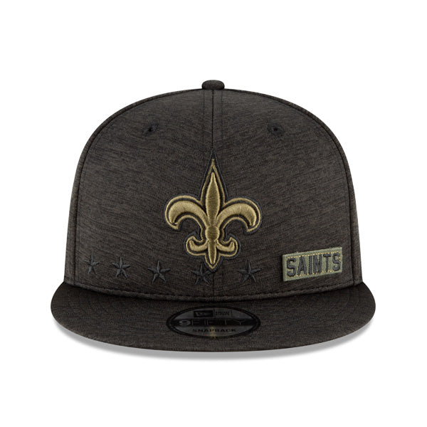 New Orleans Saints NFL 2020 Salute to Service 9FIFTY Snapback Hat - Heather Black