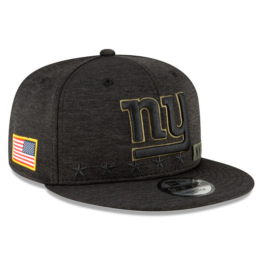 New York Giants NFL 2020 Salute to Service 9FIFTY Snapback Hat - Heather Black