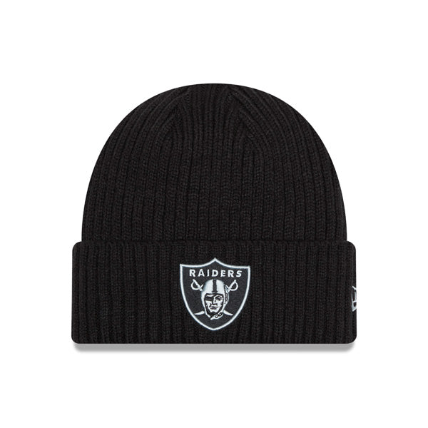 Las Vegas Raiders New Era NFL Core Classic Pop Cuffed Knit Hat - Black