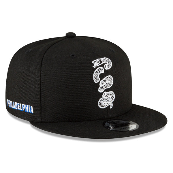 Philadelphia 76ers New Era 2021 City Edition Alternate 9FIFTY Snapback Hat - Black/White