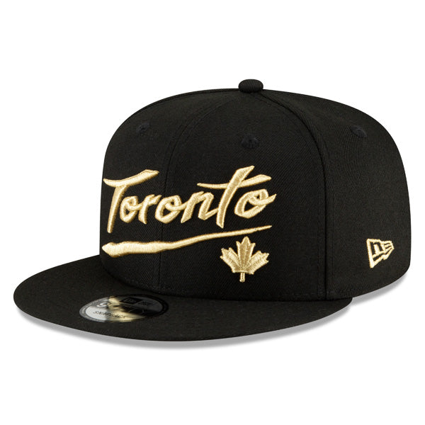 Toronto Raptors New Era 2021 City Edition Primary 9FIFTY Snapback Hat - Black/Gold