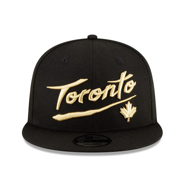 Toronto Raptors New Era 2021 City Edition Primary 9FIFTY Snapback Hat - Black/Gold