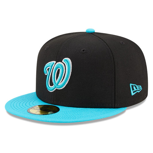 Washington Nationals New Era AQUA BLUE HOOK Fitted 59Fifty MLB Hat